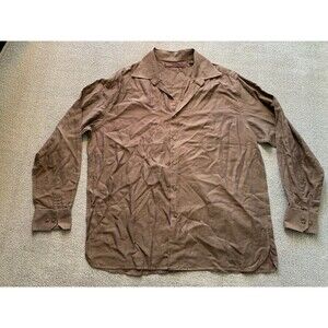 Perry Ellis Men’s Long Sleeve Button Up Shirt XL Brown Dress Shirt Long Sleeve